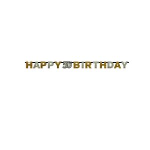 50th Sparkling Celebration Happy Birthday Banner