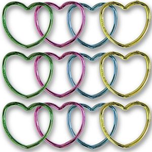 Unique Shiny Heart Metallic Bracelets, 12 Ct.