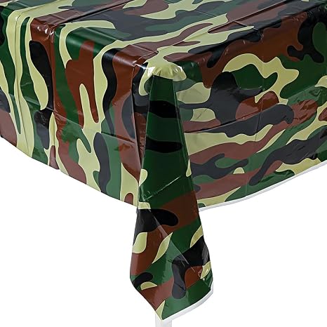 Camouflage Plastic Tablecover Camo Tablecloth (54" X 108")