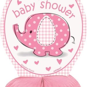 Unique Umbrellaphant Baby Shower Honeycomb Decorations, Pink