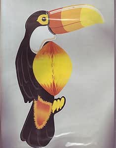 Unique Party 19186-43cm Hanging Honeycomb Toucan Luau Decoration