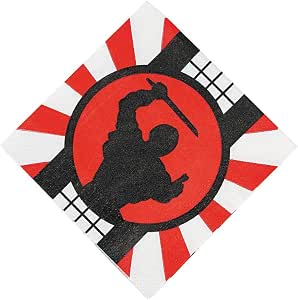 Oriental Trading Ninja Warrior Beverage Napkin 16-Pieces