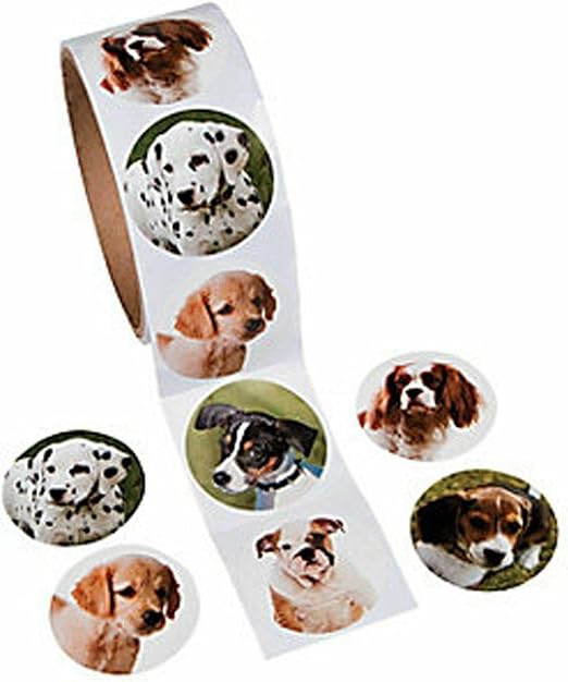 Fun Express Dog Roll Stickers - 100 Stickers