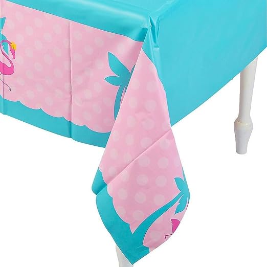 FE Pink Flamingo Luau Tablecover Tablecloth