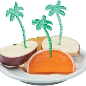 Fun Express Luau Plastic Palm Tree Picks (Pack of 72), Green