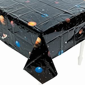 Fun Express Outer Space Plastic Tablecloth - 54" x 102"