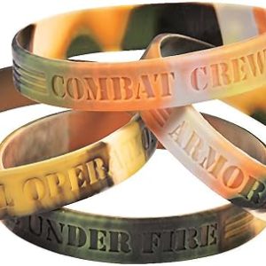 Fun Express 4C-24/1795 Lot of 12 Green Camouflage Army Rubber Bracelets by