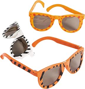 Fun Express Assortment Animal Print Sunglasses (1 Dozen), Multicolor