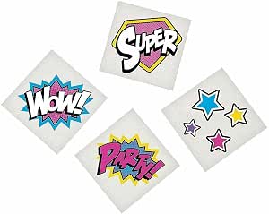 Superhero Girl Temporary Tattoos (72 Count)
