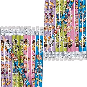 Pack of 12 - Wooden Superhero Pencils - Great for X-Men,Spiderman,Marvel Super Heroes Party Loot Bags