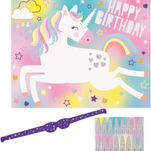 Unique Party 72499 Unicorn Blindfold Activity Game Set, One Size