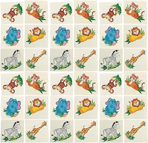 Fun Express 72 Zoo Animal Tattoos - Novelty Jewelry & Tattoos & Body Art Toy