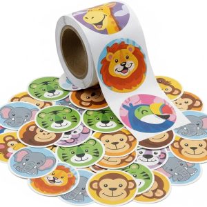 Fun Express Zoo Animal Sticker Roll Novelty (100 Piece)