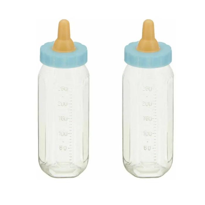 2 Fillable Mini Plastic Blue Baby Bottle