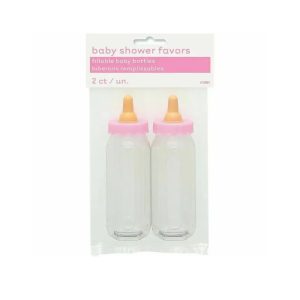 Fillable Pink Bottles Girls Baby Shower Party Favours