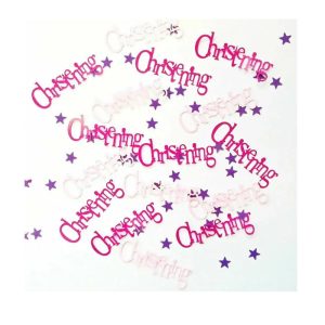 Foil Pink Bunting Christening Confetti