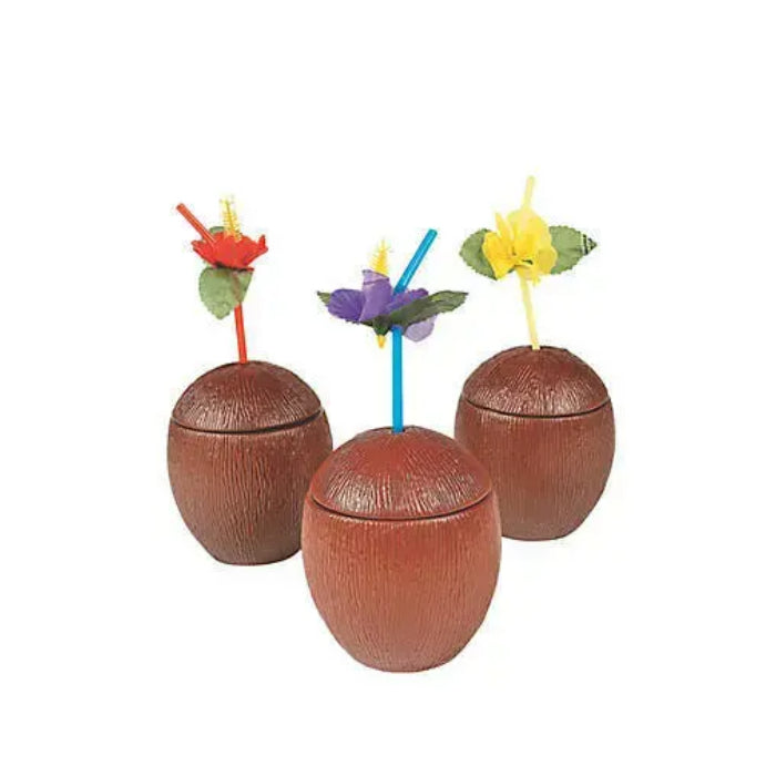 Hawaiian Party Plastic Coconut Cups