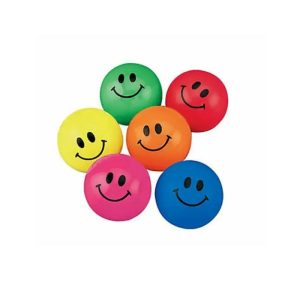 High-Bounce Rubber Smile Face Bouncing Balls Pack of 12