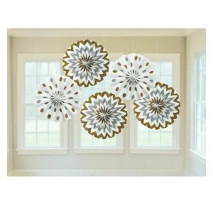 Metallic Paper Fan Decorations