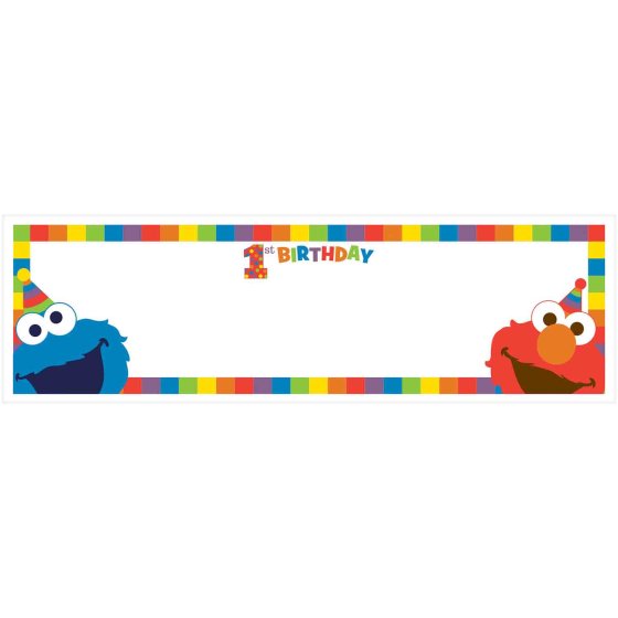 Sesame Street 1st Birthday Party Supplies ELMO TURNS ONE PERSONALISE IT BANNER